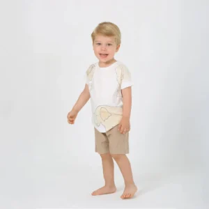 Baby elephant Patterned Set - T-Shirt & Elephant Print Shorts