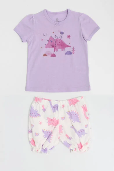 Girls Dinosaur Shorts Set for kids - Adomeez