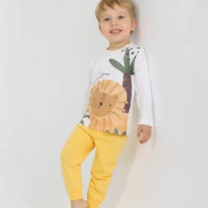 CUTE LION 2-PIECE COTTON PAJAMAS SET