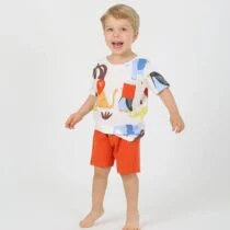Summer Adventure Kids' Set – Lion & Penguins T-Shirt & Shorts!