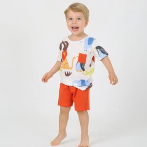 Summer Adventure Kids' Set – Lion & Penguins T-Shirt & Shorts!