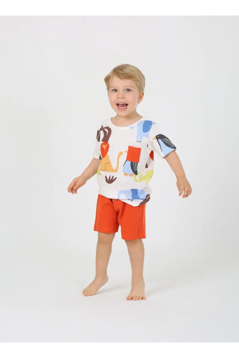 Summer Adventure Kids’ Set – Lion & Penguins T-Shirt & Shorts!