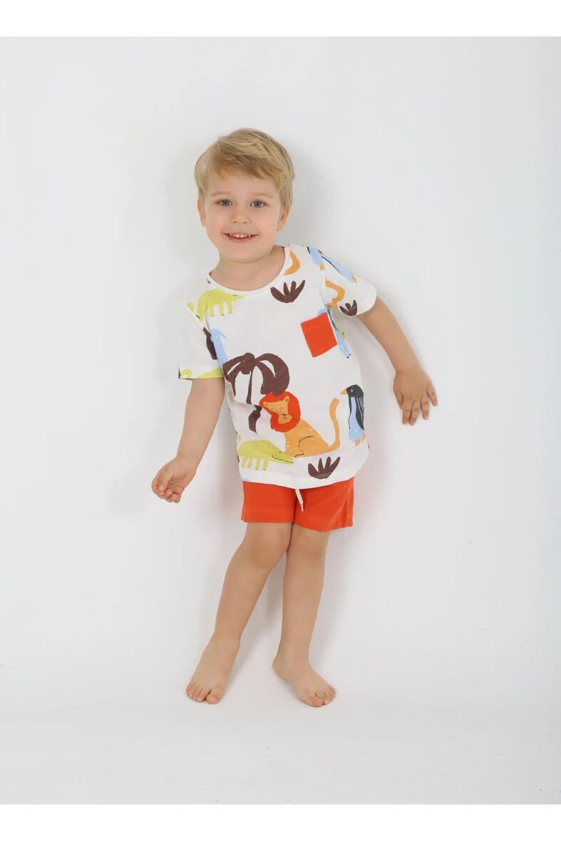 main-2-Luggi Baby Waffle Patterned T-Shirt and Short Set (1)