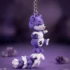 3D Printed Flexi Wolf Keychain - Purple - Adomeez