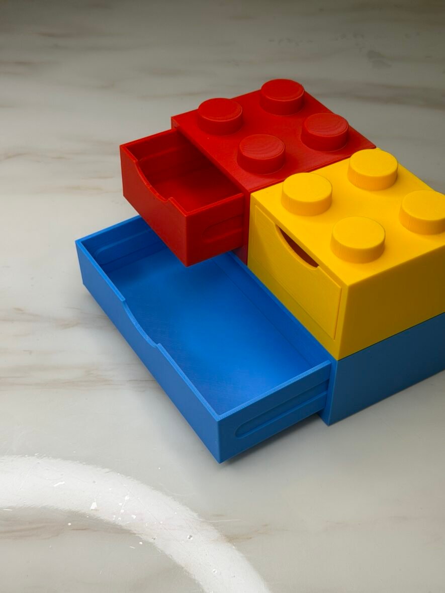 Lego-Style Modular Storage Box (3-Drawer Set)
